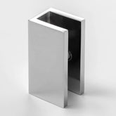 SHOWER SCREEN GLASS U BRACKET SQUARE 12MM GLASS - Chrome